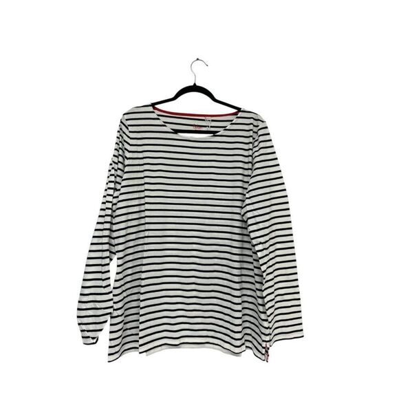 Boden Womens Top Shirt UK 22 US 20-22 White Black Striped Long Sleeve J0498 NWT - Picture 2 of 10